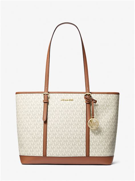 jet set large logo tote michael kors|michael kors packable tote.